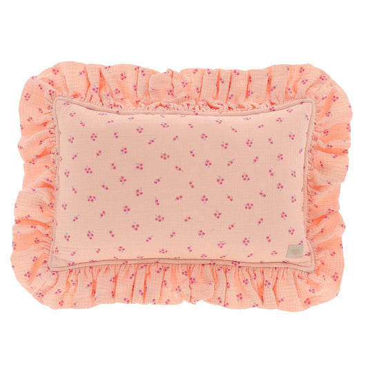 "Pink forget-me-not" Muslin Pillow with Frill