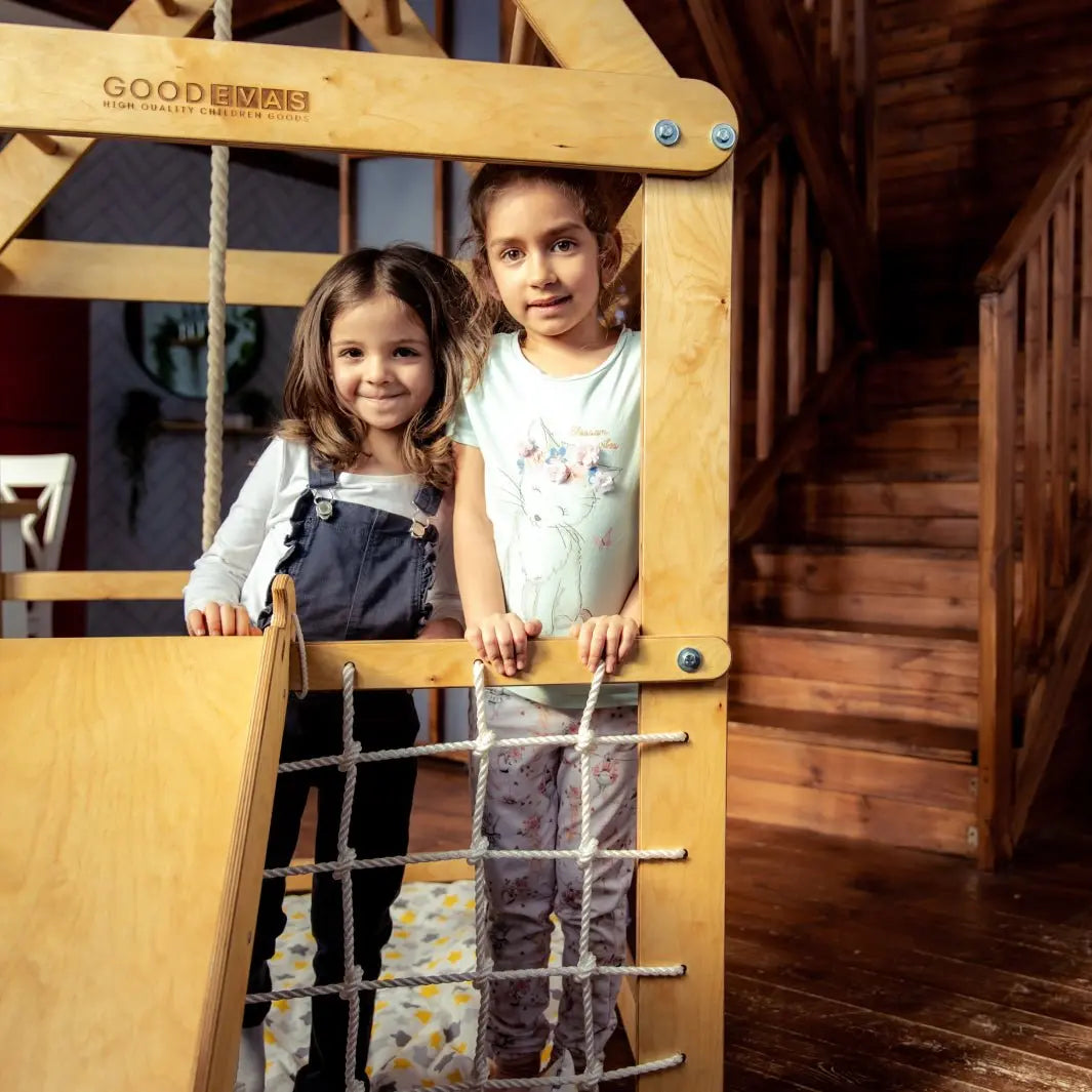 3in1 Wooden Playhouse with Swings and Seesaw