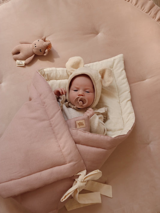 "Powder Pink" Linen Flower Baby Horn