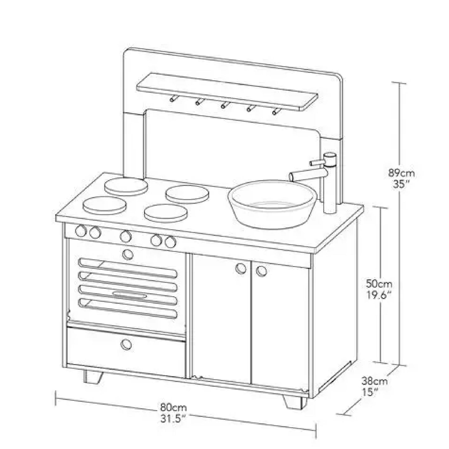 Zoe Play Kitchen (Dusty Blue)