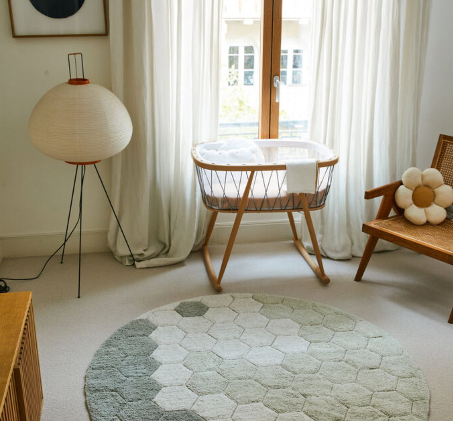 Washable Round Honeycomb Rug (multiple colors)