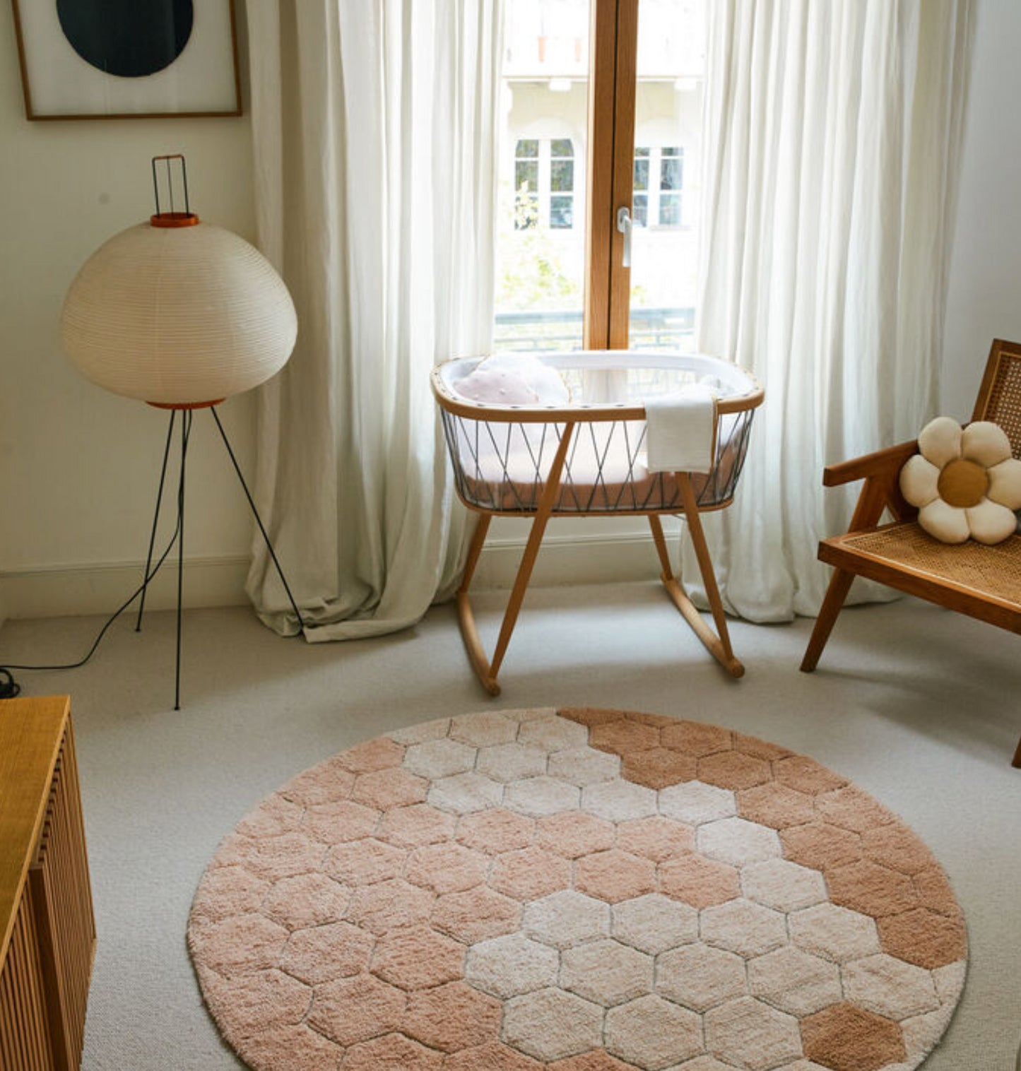 Washable Round Honeycomb Rug (multiple colors)