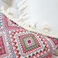 "Pink boho style" Pillow with Fringe