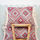 "Pink boho style" Pillow with Fringe