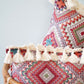 "Pink boho style" Pillow with Fringe