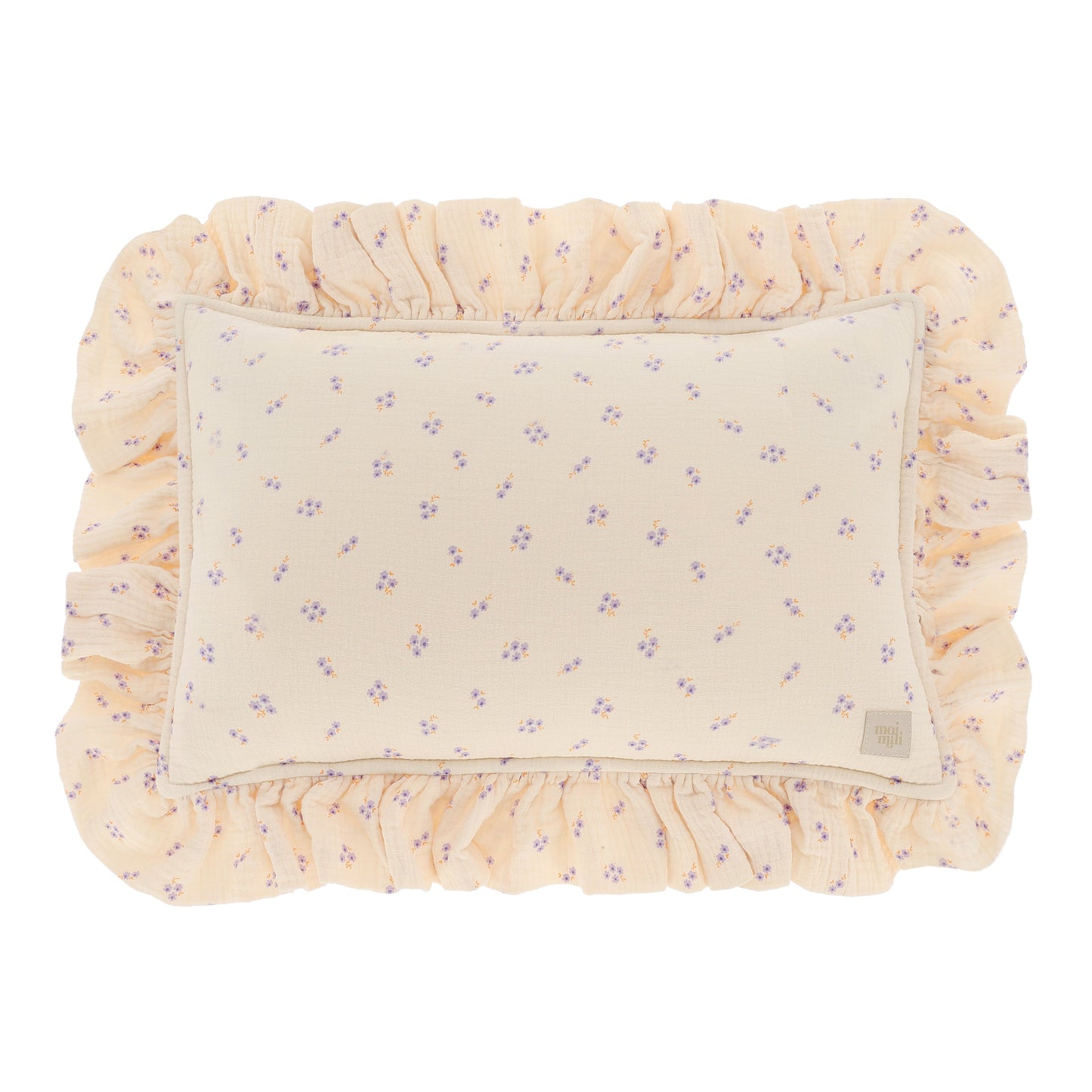 "Purple forget-me-not" Muslin Pillow with Frill