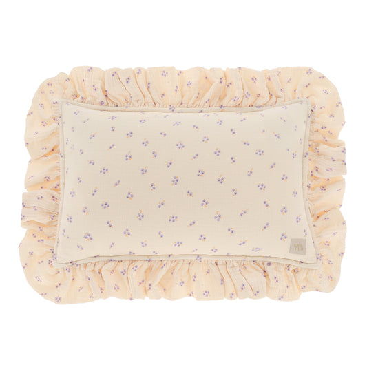 "Purple forget-me-not" Muslin Pillow with Frill