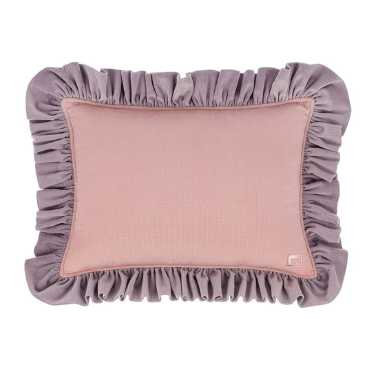 "Pink latte" Soft Velvet Pillow with Frill