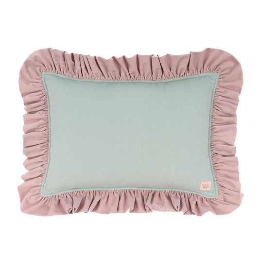 "Strawberry matcha" Soft Velvet Pillow with Frill