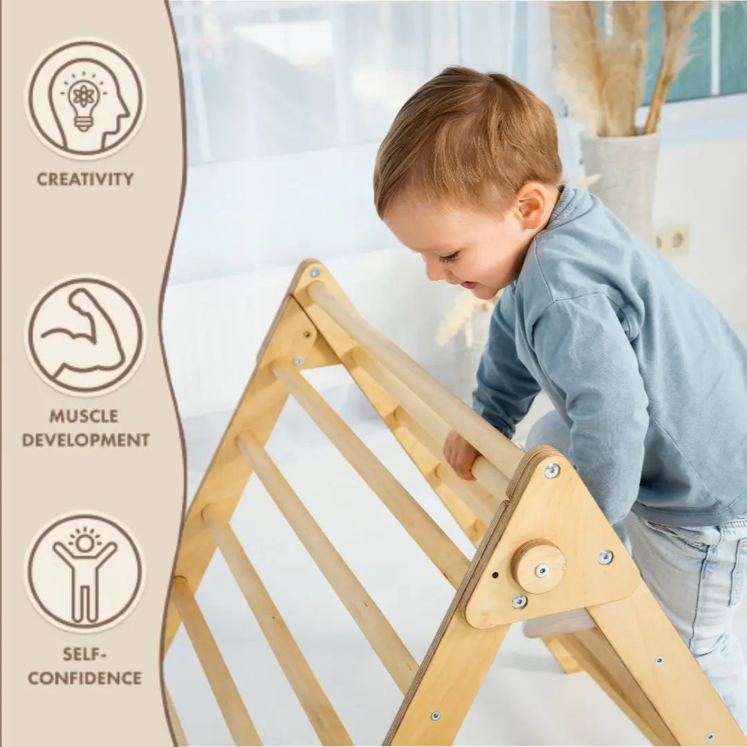 Indoor Montessori Triangle Climbing Ladder for Toddlers 1-7 y.o.