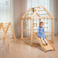 Indoor Wooden Playhouse with Triangle ladder, Slide Board and Swings