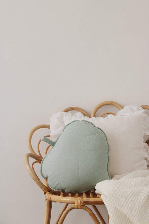 Linen “Mint” Leaf Pillow