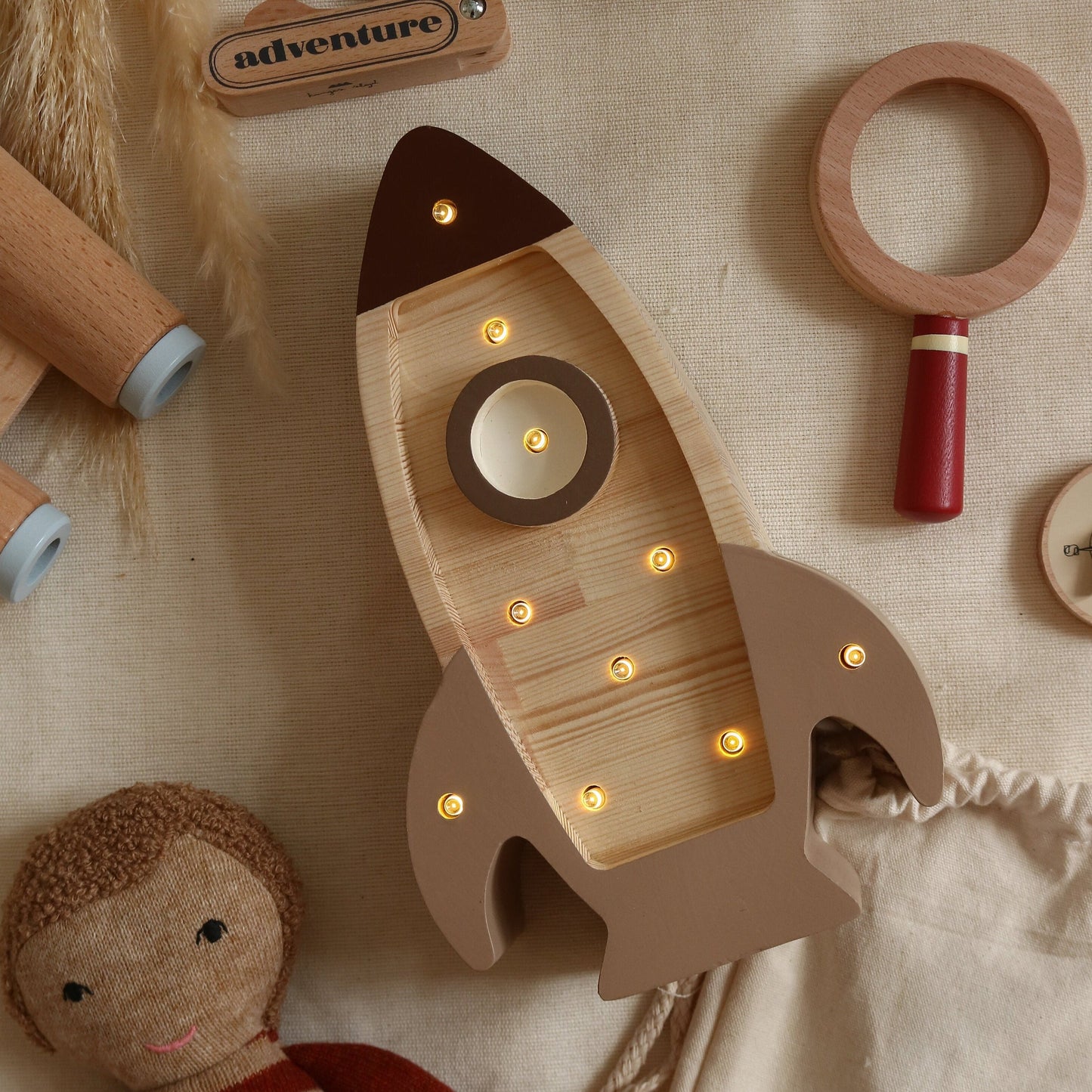 Mini Rocket Ship Lamp (multiple colors)