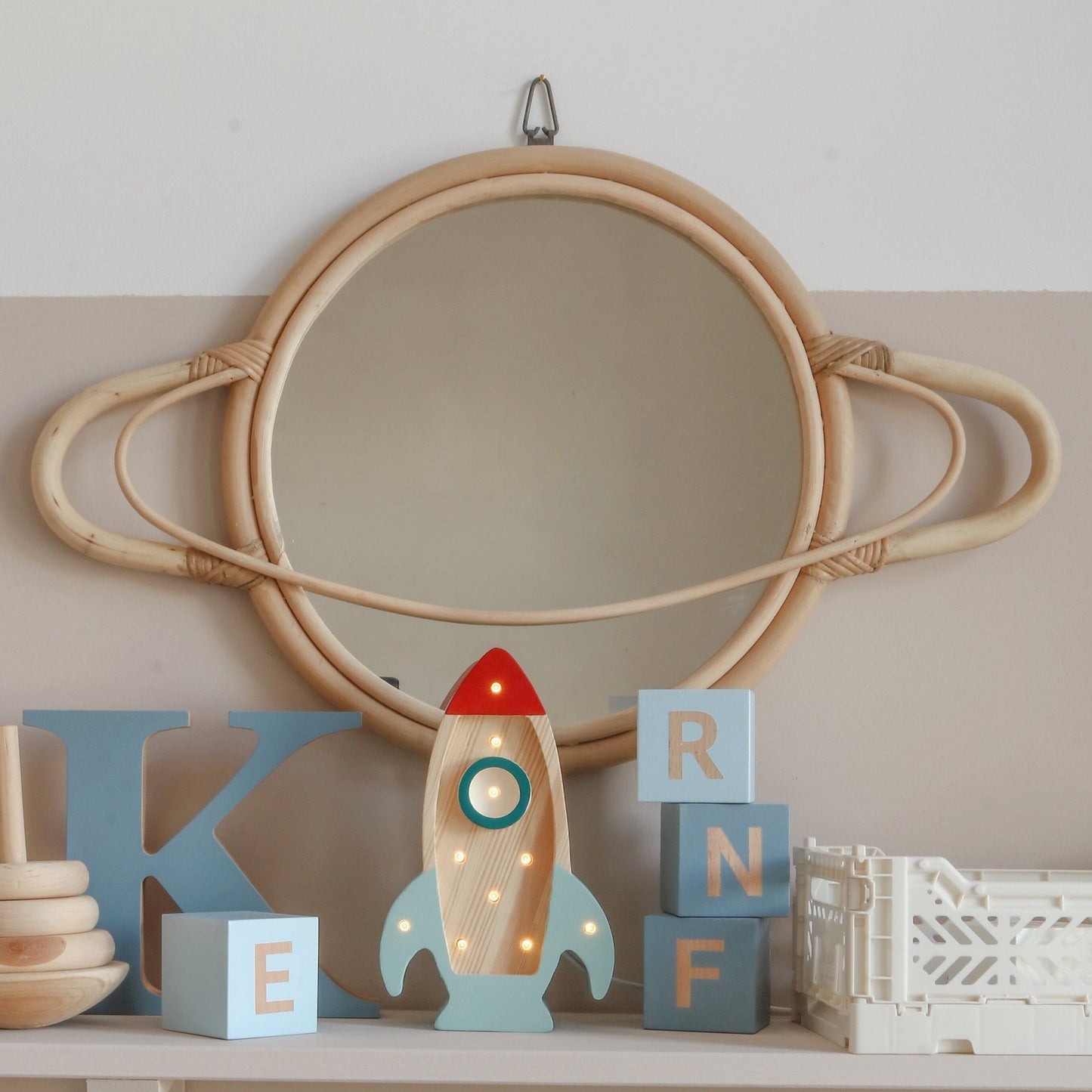 Mini Rocket Ship Lamp (multiple colors)