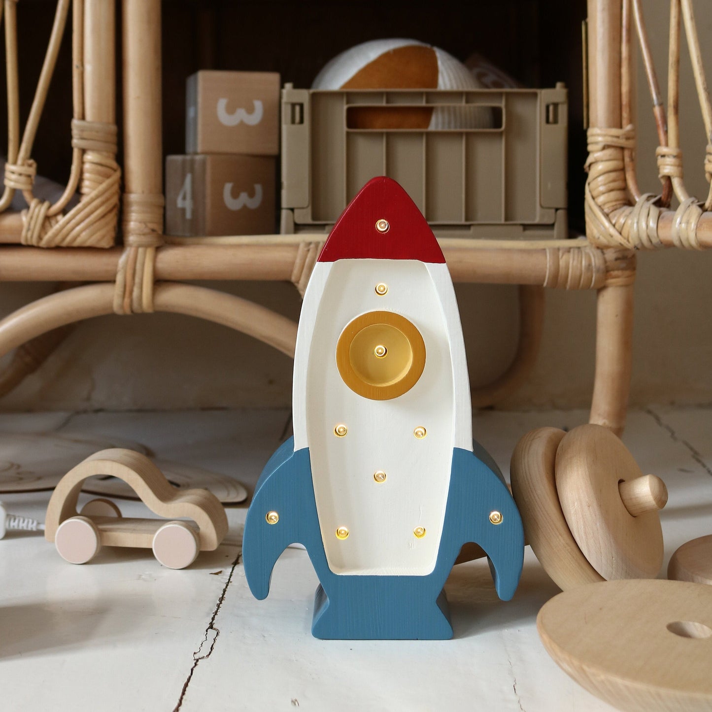 Mini Rocket Ship Lamp (multiple colors)