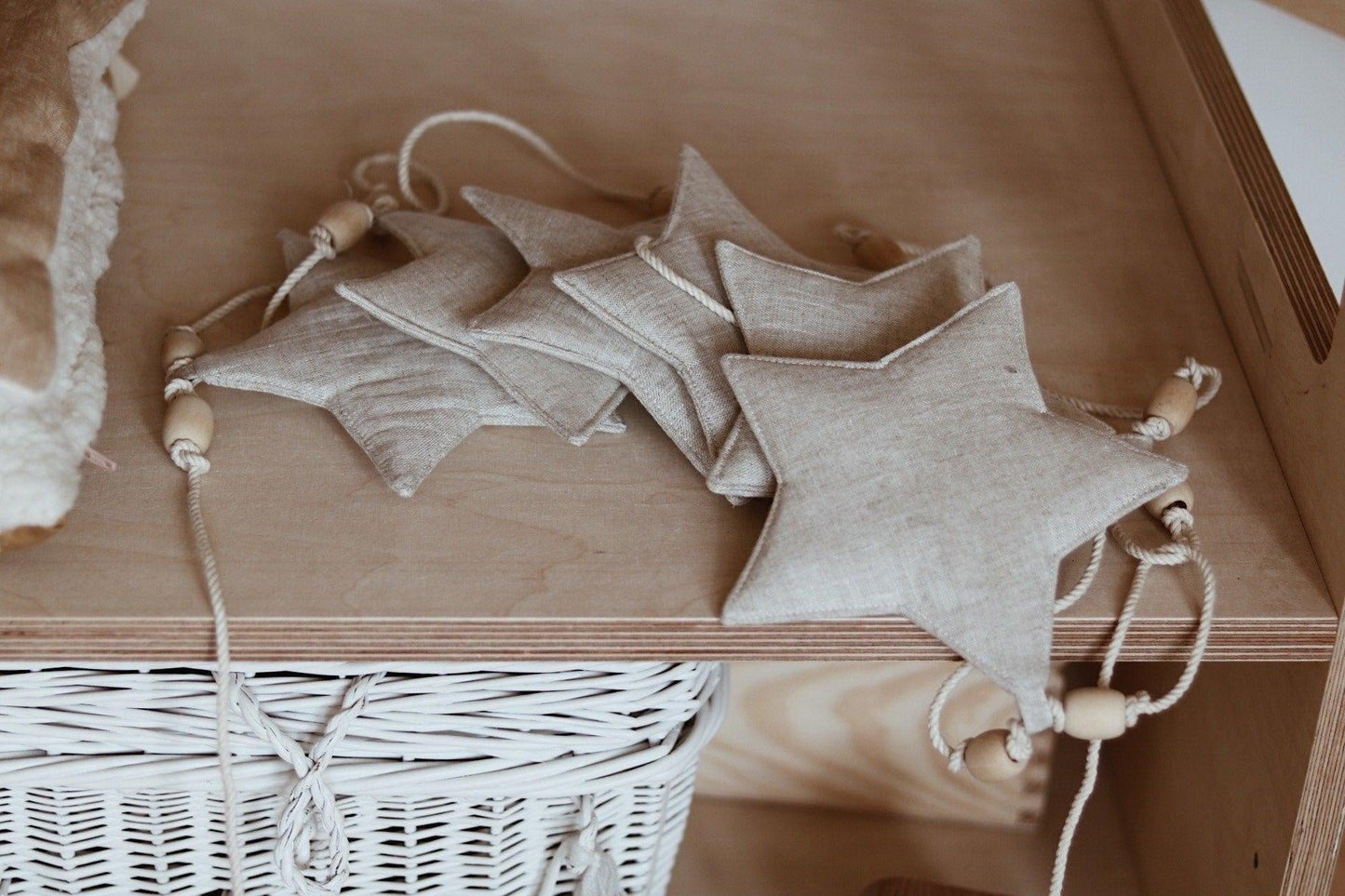 Linen “Star Dust” Garland with Sand Stars