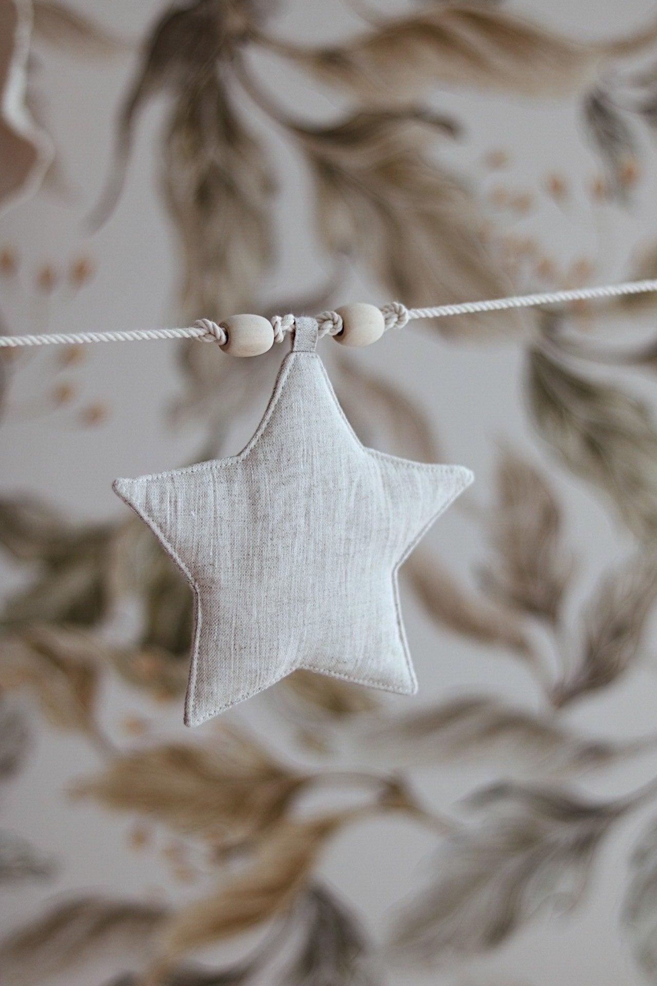 Linen “Star Dust” Garland with Sand Stars