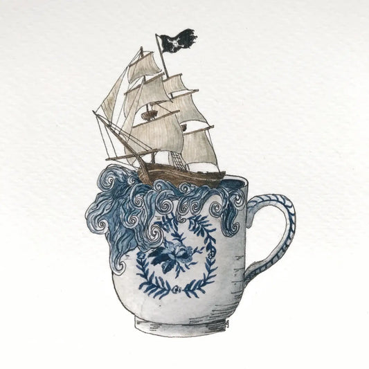 Pirate Ship Teacup Print