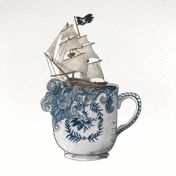 Pirate Ship Teacup Print