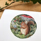 Squirrel and Red Mushroom Giclée Print