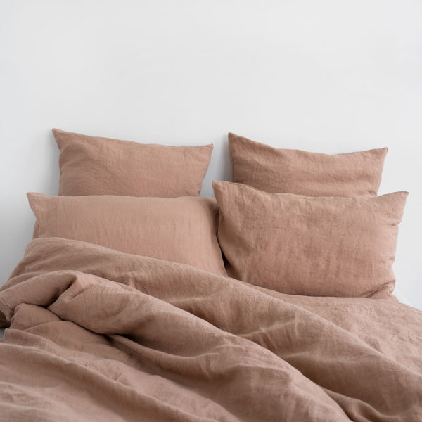 Terracotta Linen Duvet Cover Set