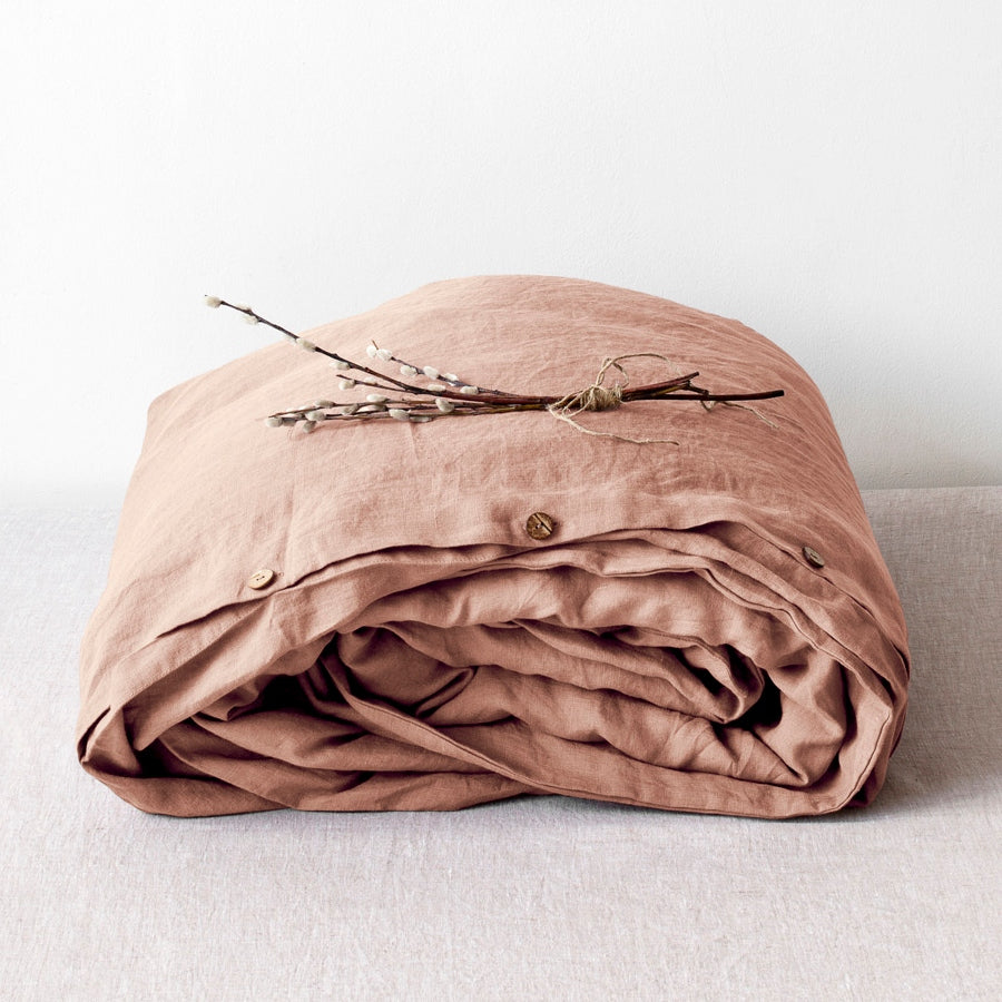 Terracotta Linen Duvet Cover Set