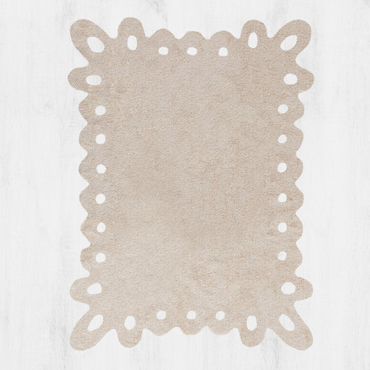 Cotton Lace Rug (Beige)