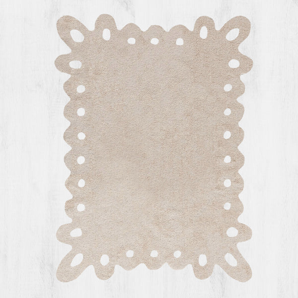 Cotton Lace Rug (Beige)