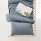 Fog Blue Toddler Linen Duvet Cover Set