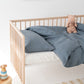 Fog Blue Toddler Linen Duvet Cover Set