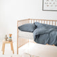 Fog Blue Toddler Linen Duvet Cover Set