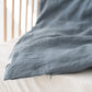 Fog Blue Toddler Linen Duvet Cover Set