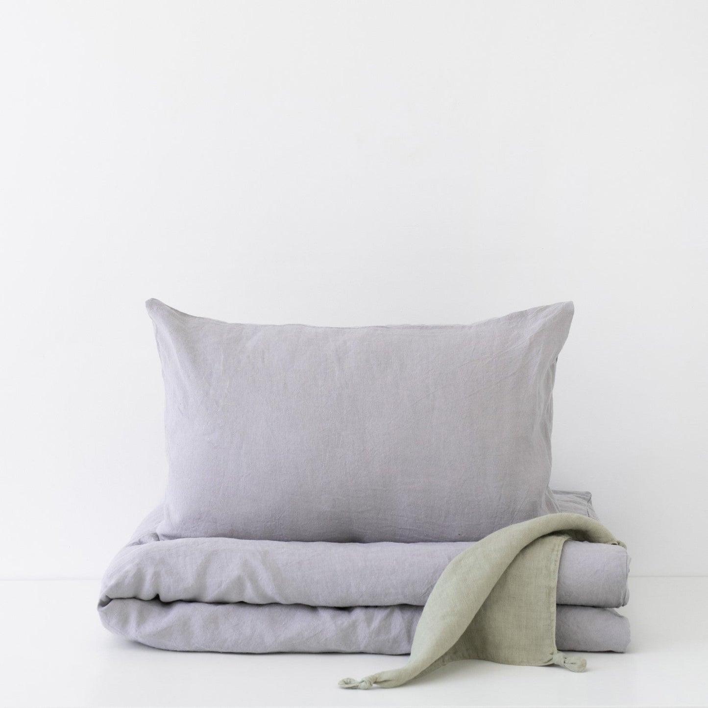 Light Grey Linen Duvet Cover Set