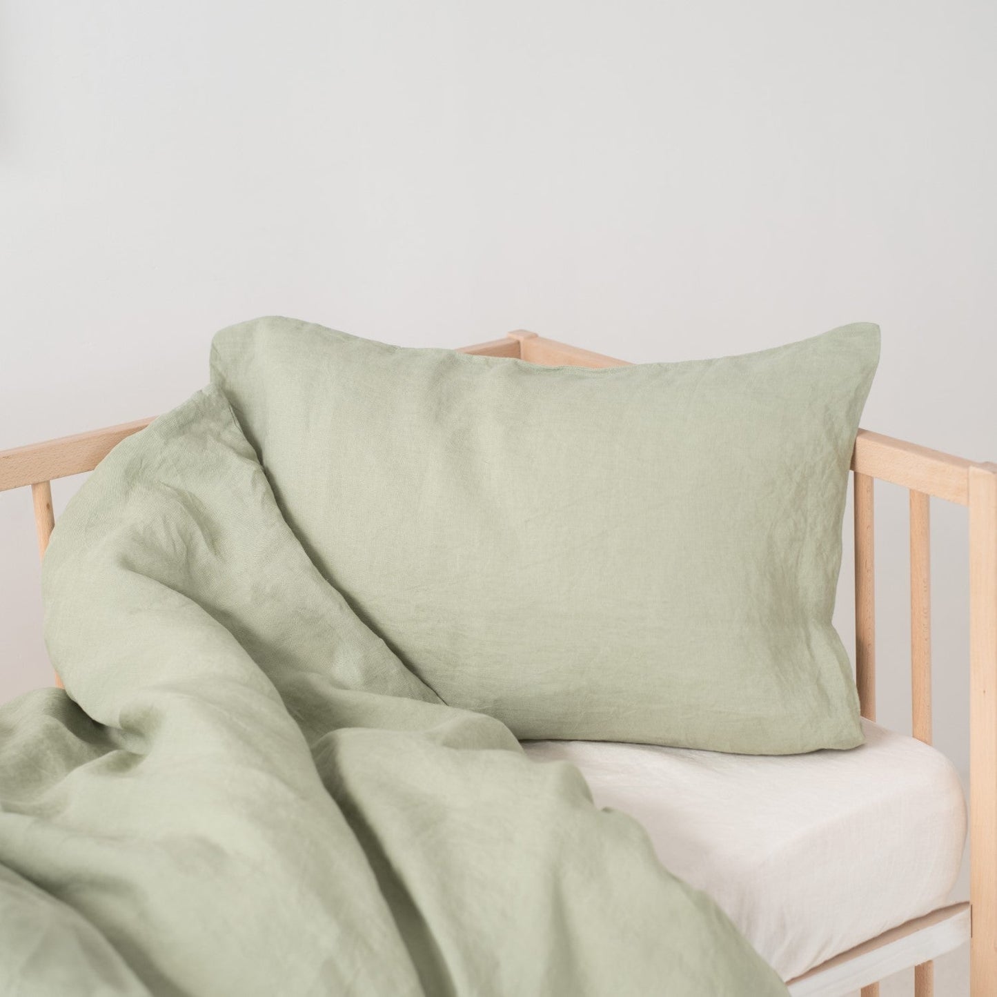 Sage Linen Toddler Duvet Cover Set