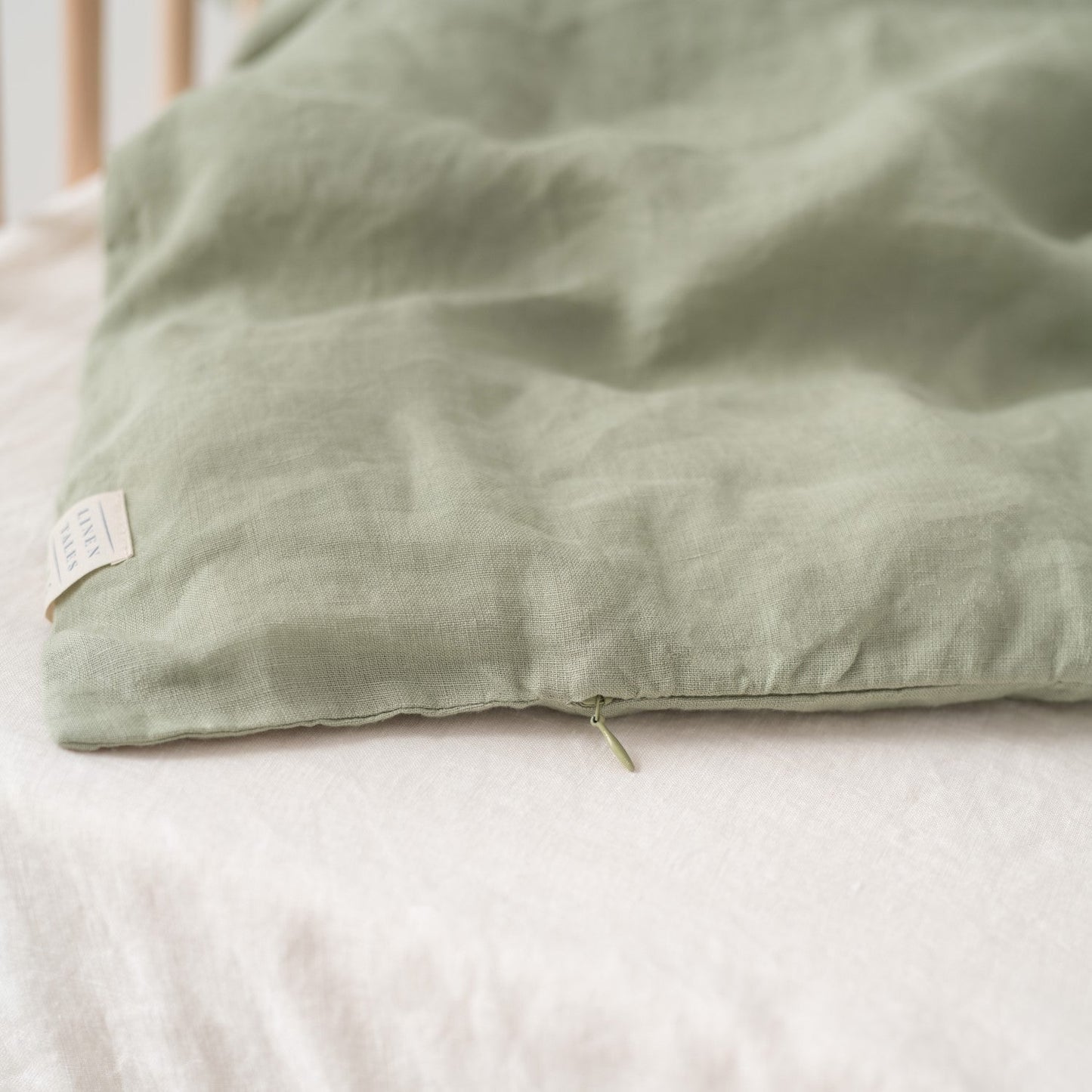 Sage Linen Toddler Duvet Cover Set