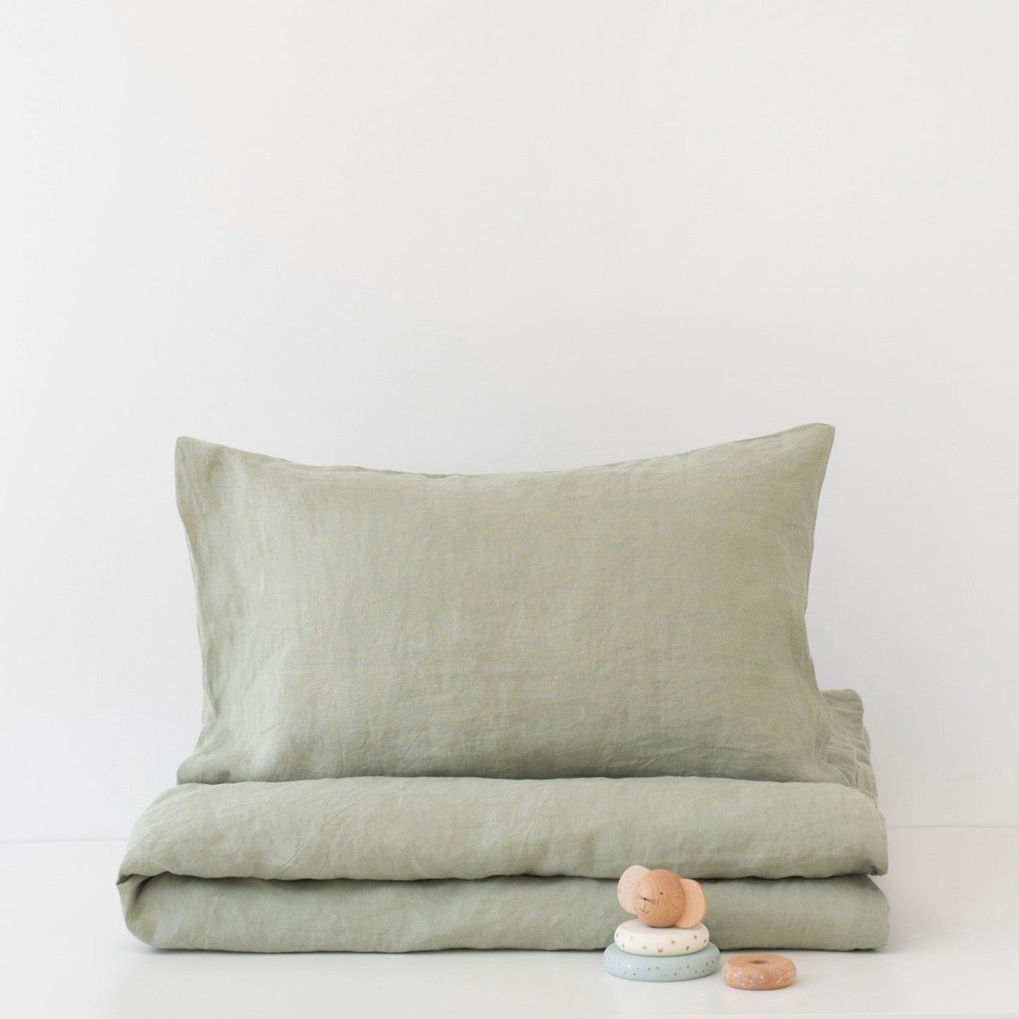 Sage Linen Toddler Duvet Cover Set