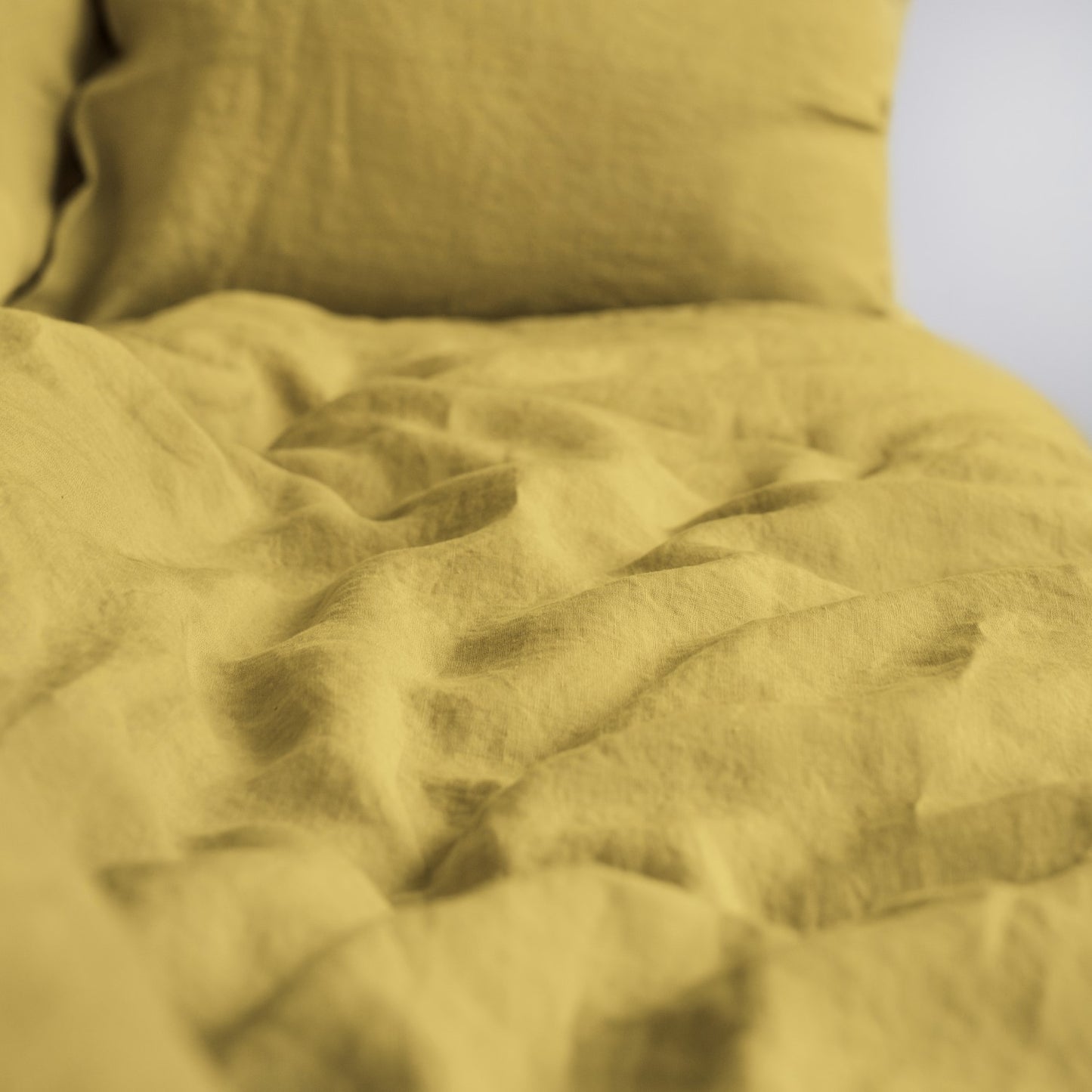 Lemon Curry Linen Duvet Cover Set