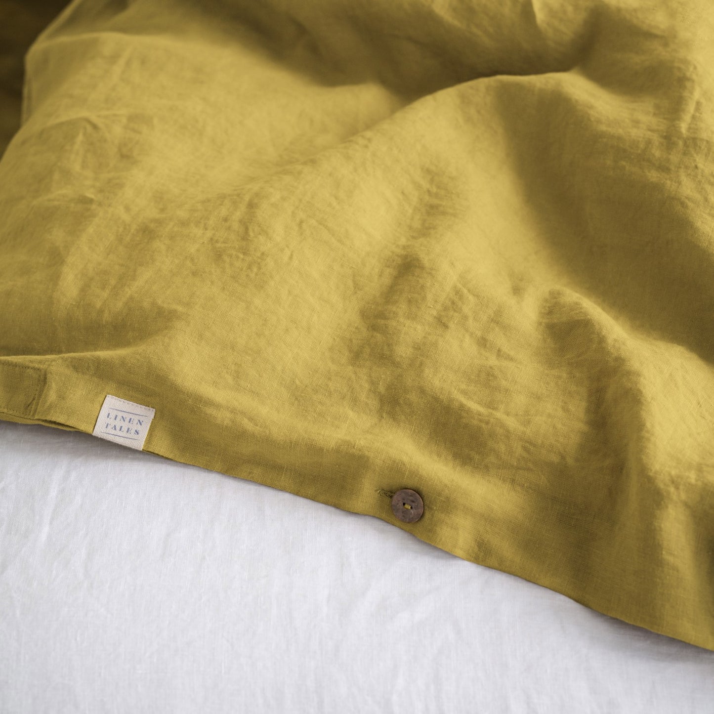 Lemon Curry Linen Duvet Cover Set