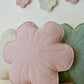 Linen Powder Rose Flower Pillow