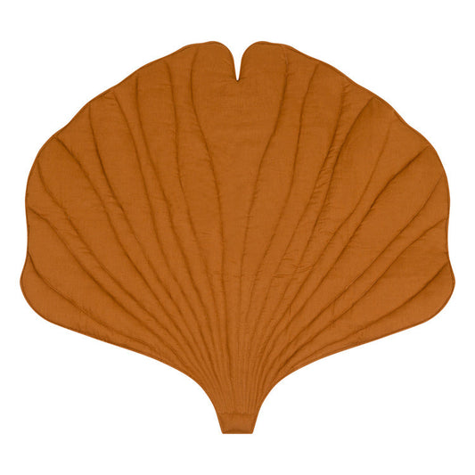 Linen Caramel Ginkgo Leaf Mat