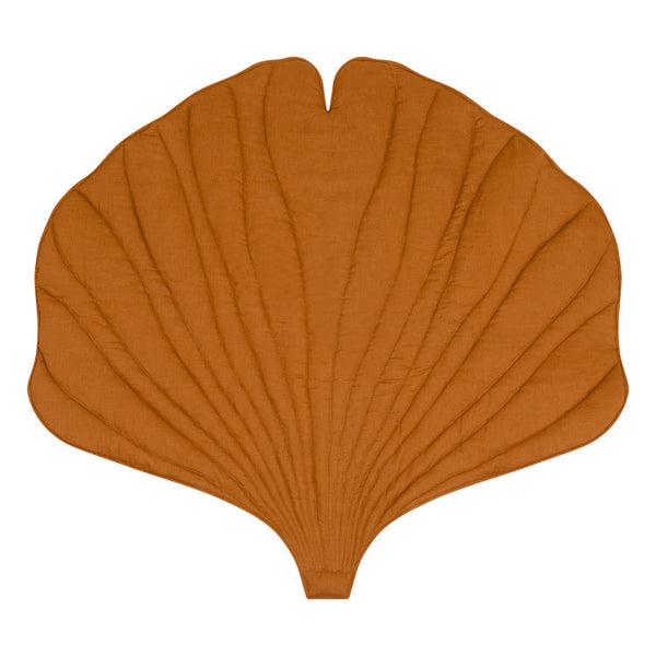 Linen Caramel Ginkgo Leaf Mat