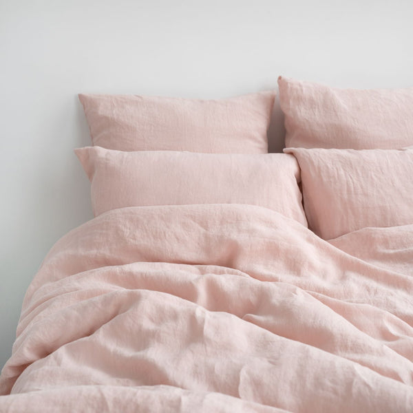 Misty Rose Linen Duvet Cover Set