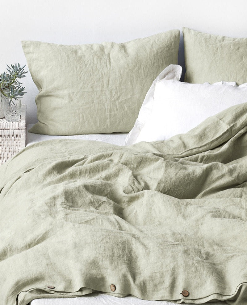 Sage Linen Duvet Cover Set