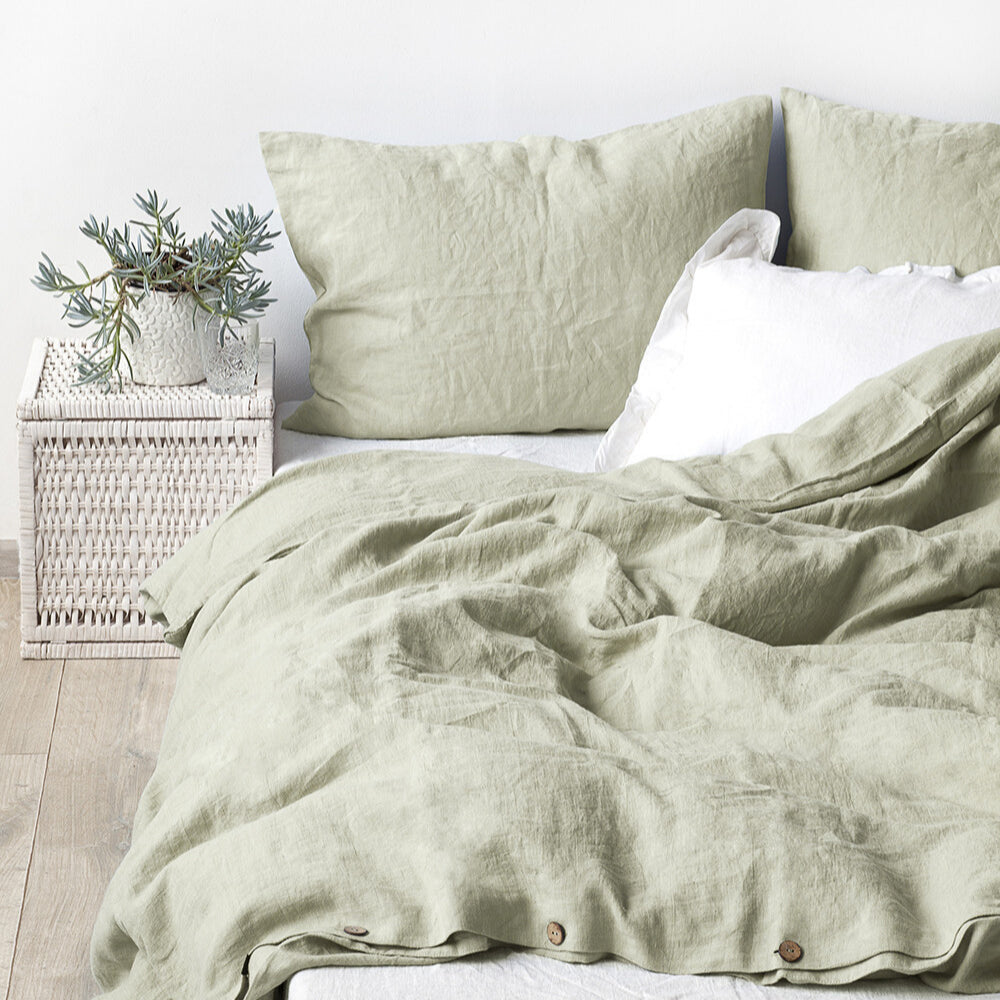 Sage Linen Duvet Cover Set