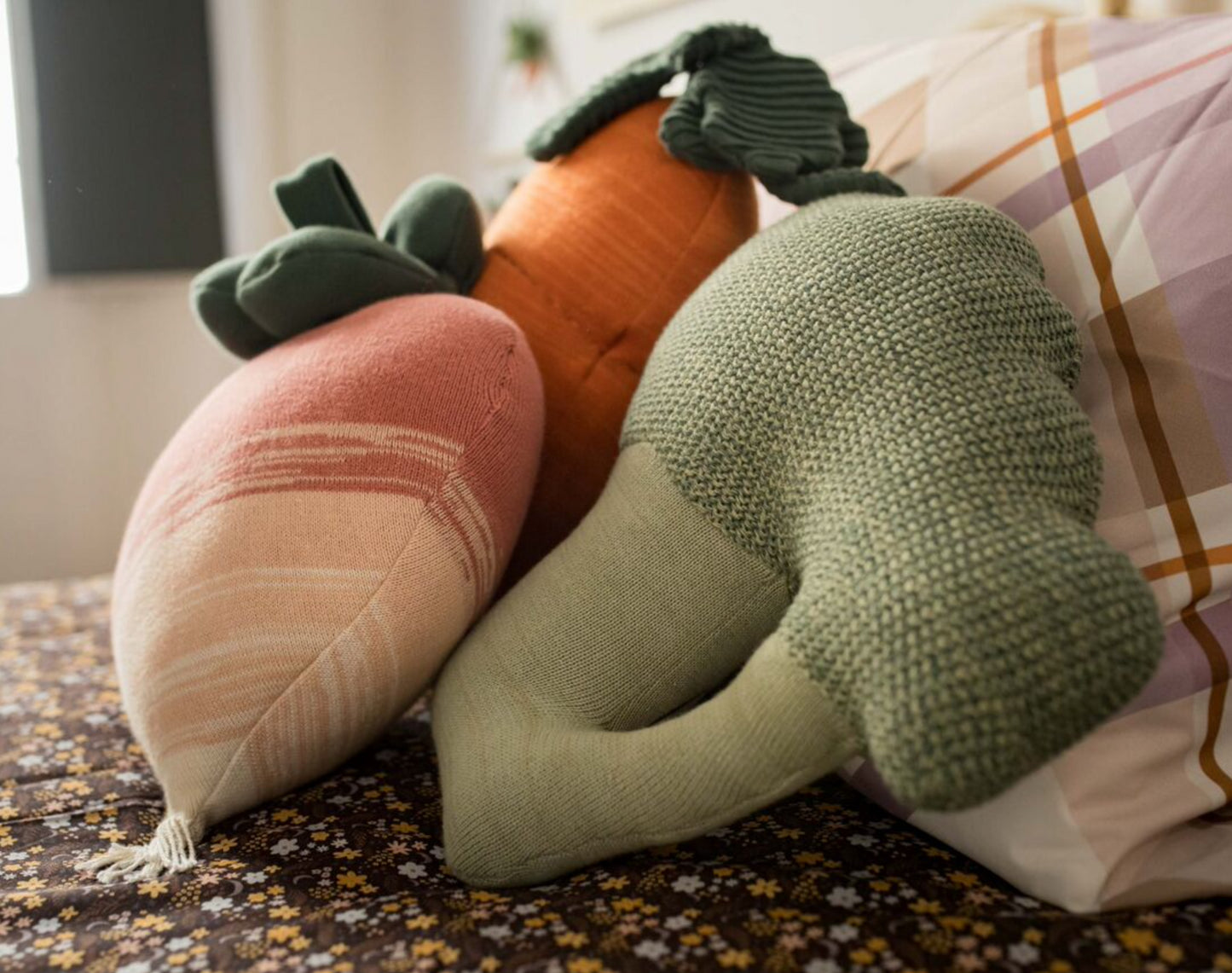 Brucy the Broccoli Knit Pillow