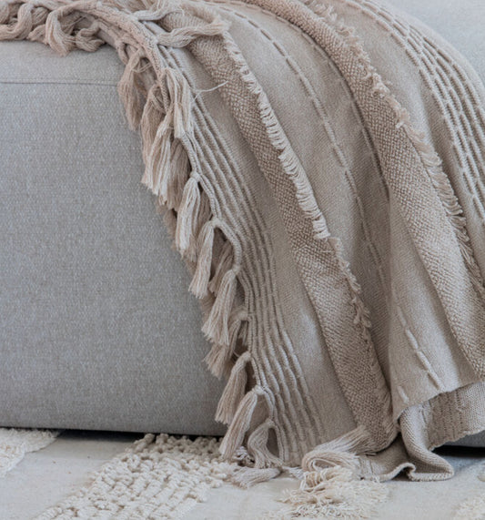 Knitted Blanket Air Dune White