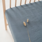 Fog Blue Fitted Crib Sheet