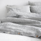 Thin Black Stripes Linen Duvet Cover Set