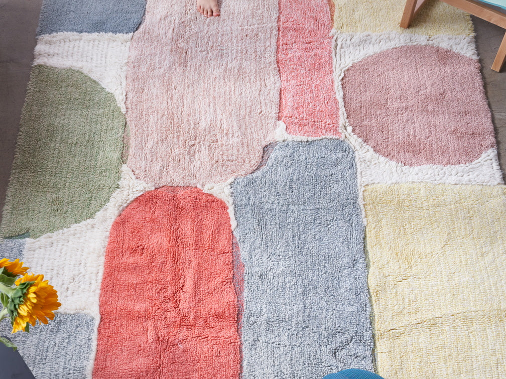 Abstract Washable Wool Rug