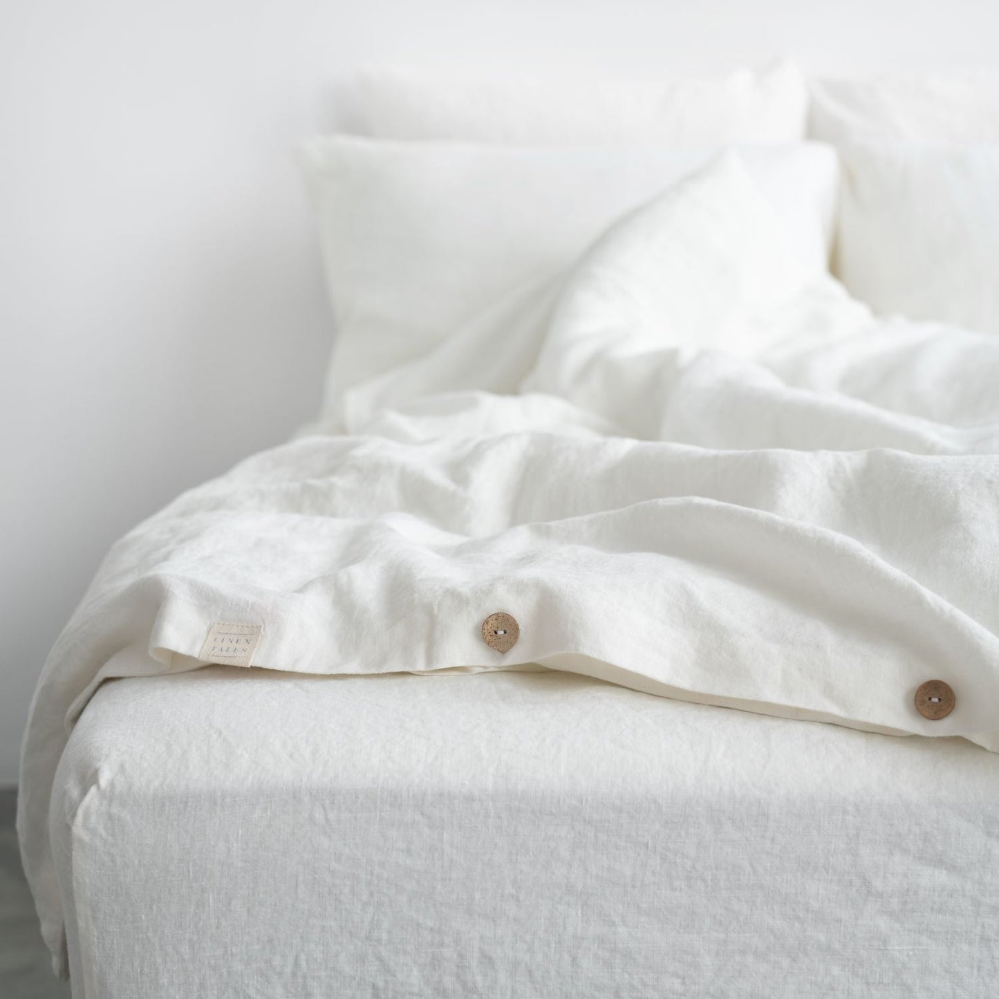 Summer White Linen Duvet Cover Set